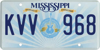 MS license plate KVV968