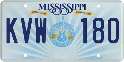 MS license plate KVW180