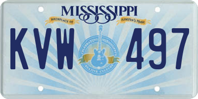 MS license plate KVW497