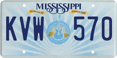 MS license plate KVW570