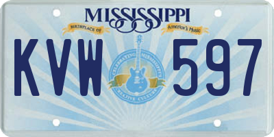 MS license plate KVW597
