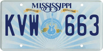 MS license plate KVW663