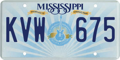 MS license plate KVW675