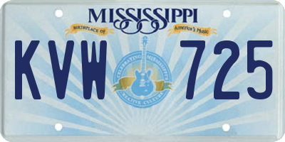 MS license plate KVW725