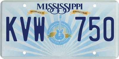 MS license plate KVW750