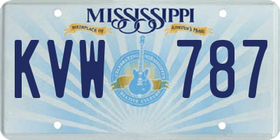 MS license plate KVW787
