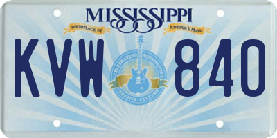 MS license plate KVW840