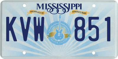 MS license plate KVW851
