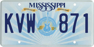 MS license plate KVW871