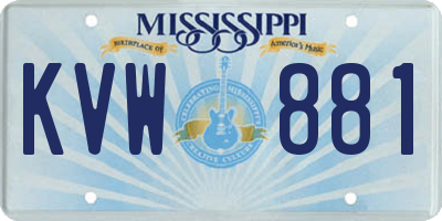 MS license plate KVW881