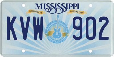 MS license plate KVW902
