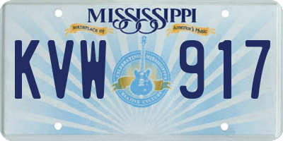 MS license plate KVW917
