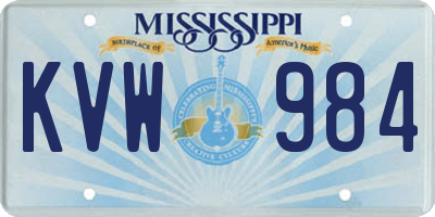 MS license plate KVW984