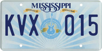 MS license plate KVX015