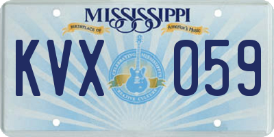 MS license plate KVX059