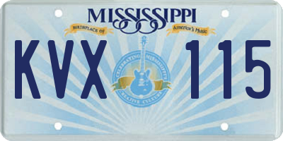 MS license plate KVX115