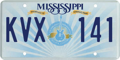 MS license plate KVX141