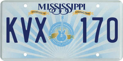 MS license plate KVX170