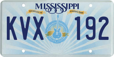 MS license plate KVX192