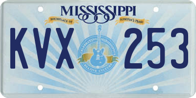 MS license plate KVX253
