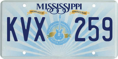 MS license plate KVX259
