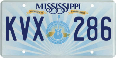 MS license plate KVX286