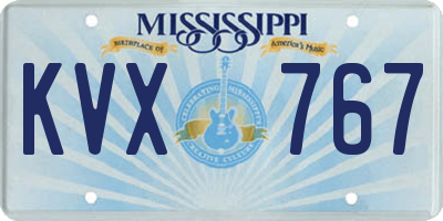 MS license plate KVX767