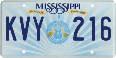 MS license plate KVY216