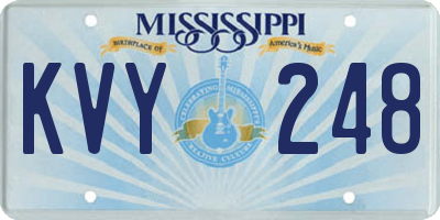 MS license plate KVY248