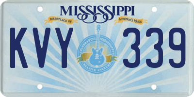 MS license plate KVY339