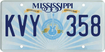 MS license plate KVY358