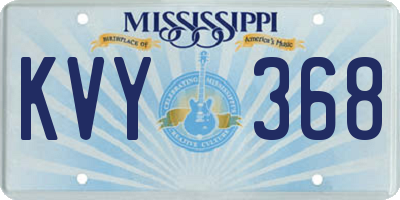 MS license plate KVY368