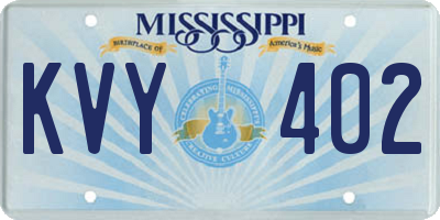 MS license plate KVY402