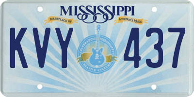 MS license plate KVY437