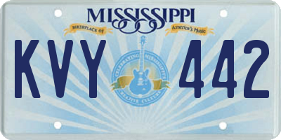 MS license plate KVY442