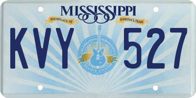 MS license plate KVY527