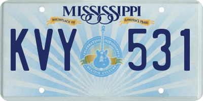 MS license plate KVY531