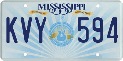 MS license plate KVY594