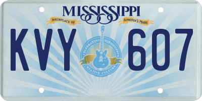 MS license plate KVY607