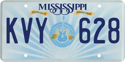 MS license plate KVY628