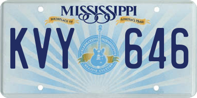 MS license plate KVY646