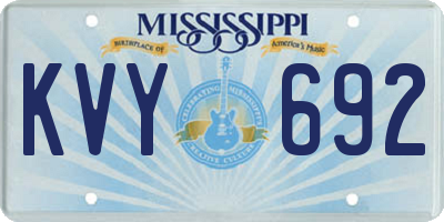 MS license plate KVY692