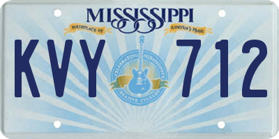 MS license plate KVY712