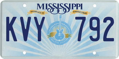 MS license plate KVY792