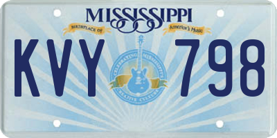 MS license plate KVY798