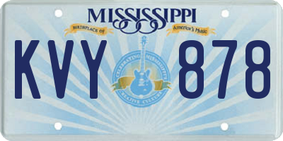 MS license plate KVY878