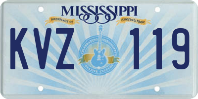 MS license plate KVZ119