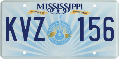 MS license plate KVZ156