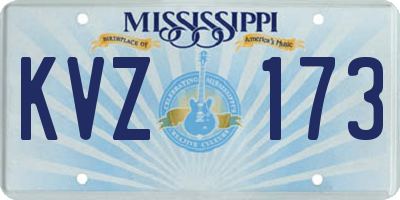 MS license plate KVZ173