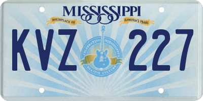 MS license plate KVZ227
